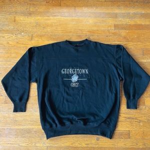 Vintage Crable Sportswear Georgetown Hoyas NCAA Sweatshirt Large BLACK